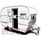 Deep Red Stamps Vintage Camper Rubber Cling Stamp 3 x 2.2 inches